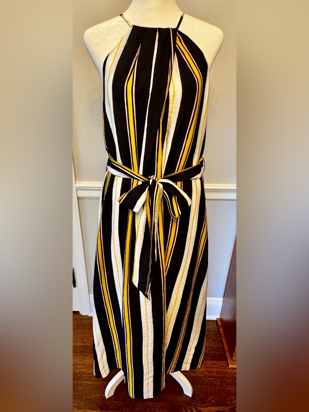 Banana Republic Pleated Neck Midi Dress
